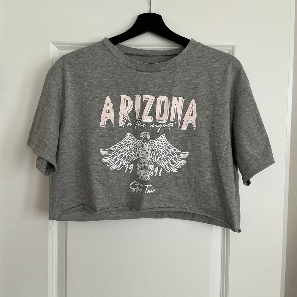 Gray Arizona Graphic Crop Top